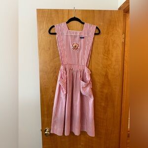 Vintage Angelica Candy Striper Uniform Smock Jumper Dress Costume Emblem Cap Hat